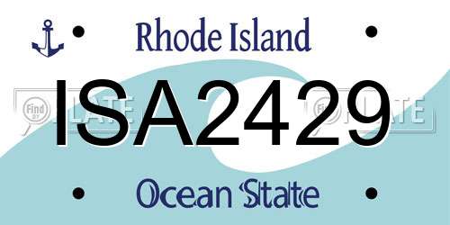 ISA2429 Rhode Island License Plate