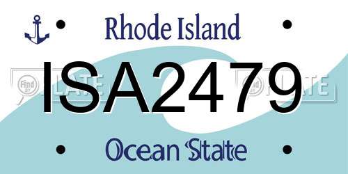 ISA2479 Rhode Island License Plate