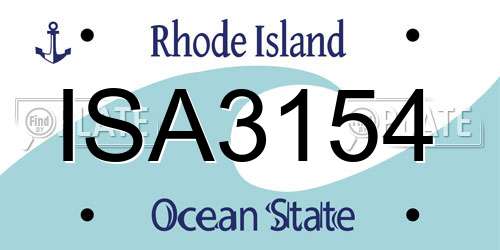 ISA3154 Rhode Island License Plate