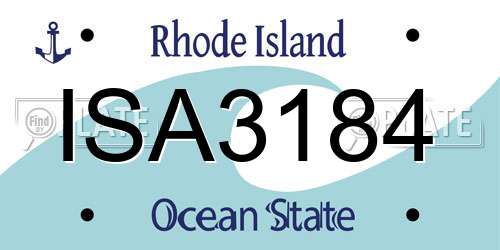 ISA3184 Rhode Island License Plate
