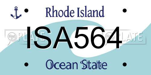 ISA564 Rhode Island License Plate