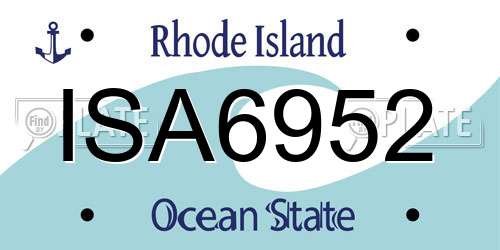 ISA6952 Rhode Island License Plate