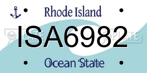 ISA6982 Rhode Island License Plate