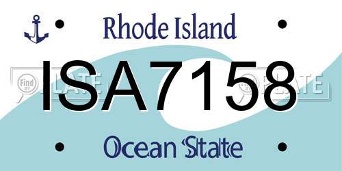 ISA7158 Rhode Island License Plate