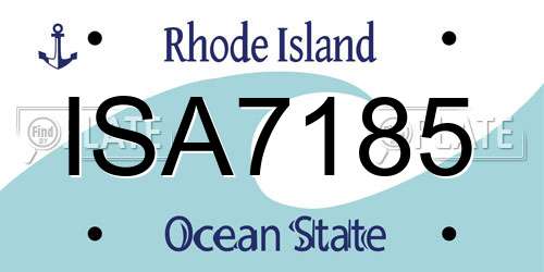 ISA7185 Rhode Island License Plate