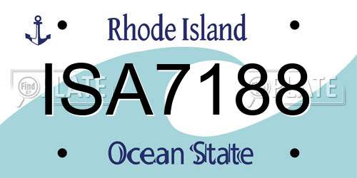 ISA7188 Rhode Island License Plate