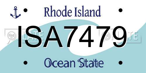 ISA7479 Rhode Island License Plate