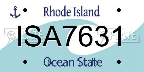ISA7631 Rhode Island License Plate