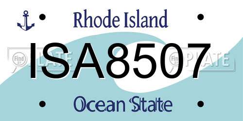 ISA8507 Rhode Island License Plate