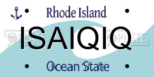 ISAIQIQ Rhode Island License Plate