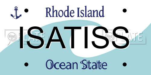 ISATISS Rhode Island License Plate