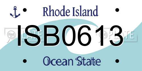 ISB0613 Rhode Island License Plate