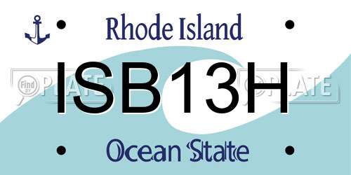 ISB13H Rhode Island License Plate