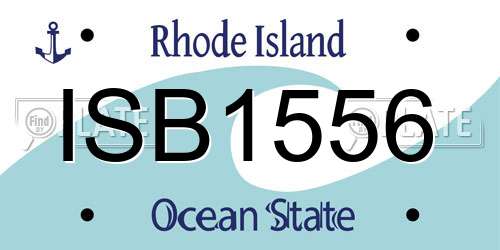 ISB1556 Rhode Island License Plate