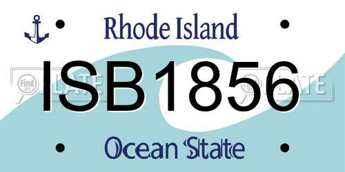 ISB1856 Rhode Island License Plate