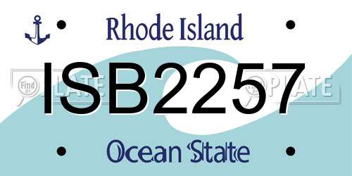 ISB2257 Rhode Island License Plate