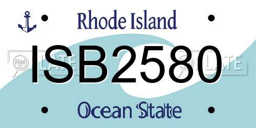 ISB2580 Rhode Island License Plate