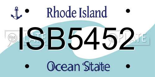 ISB5452 Rhode Island License Plate