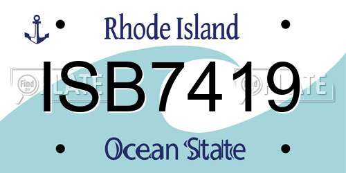 ISB7419 Rhode Island License Plate