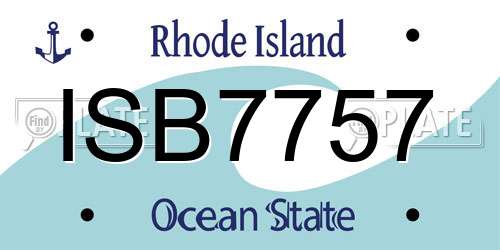 ISB7757 Rhode Island License Plate