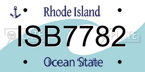 ISB7782 Rhode Island License Plate