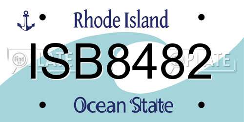 ISB8482 Rhode Island License Plate