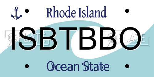 ISBTBBO Rhode Island License Plate