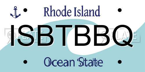 ISBTBBQ Rhode Island License Plate