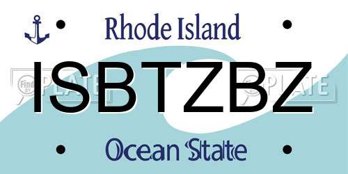 ISBTZBZ Rhode Island License Plate