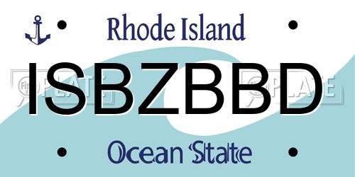ISBZBBD Rhode Island License Plate