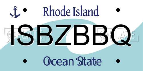 ISBZBBQ Rhode Island License Plate
