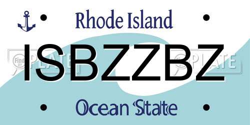 ISBZZBZ Rhode Island License Plate