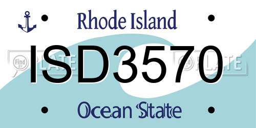 ISD3570 Rhode Island License Plate