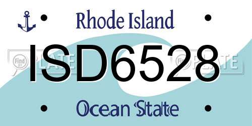 ISD6528 Rhode Island License Plate