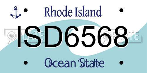 ISD6568 Rhode Island License Plate