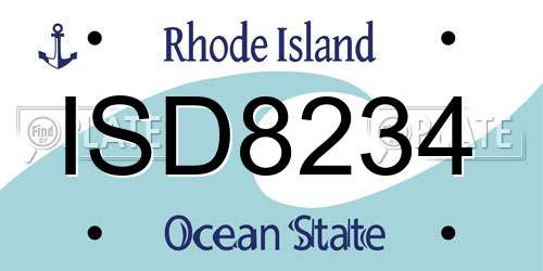 ISD8234 Rhode Island License Plate