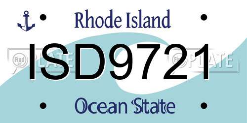 ISD9721 Rhode Island License Plate
