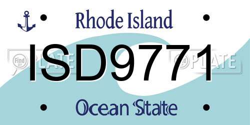 ISD9771 Rhode Island License Plate
