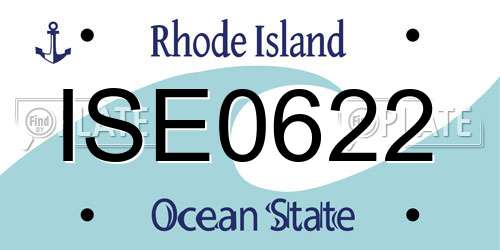 ISE0622 Rhode Island License Plate
