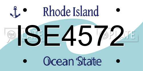 ISE4572 Rhode Island License Plate