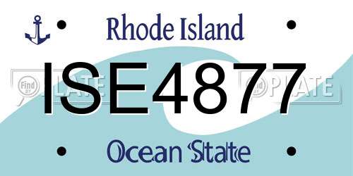 ISE4877 Rhode Island License Plate