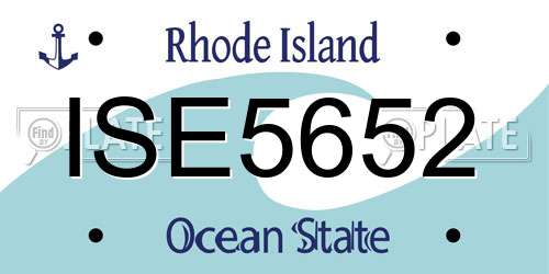 ISE5652 Rhode Island License Plate