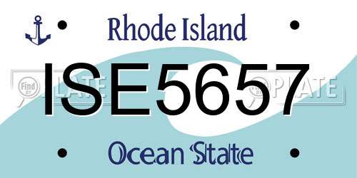 ISE5657 Rhode Island License Plate
