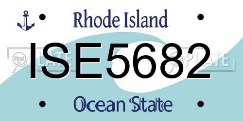 ISE5682 Rhode Island License Plate