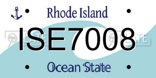 ISE7008 Rhode Island License Plate