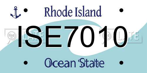ISE7010 Rhode Island License Plate