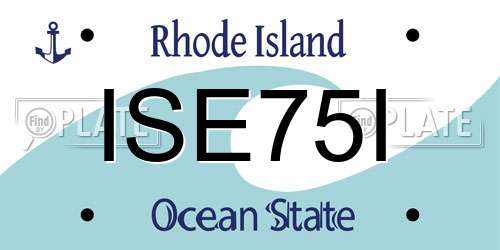 ISE75I Rhode Island License Plate