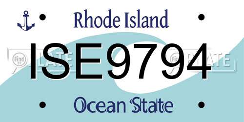 ISE9794 Rhode Island License Plate