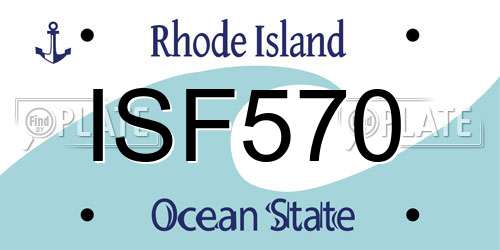 ISF570 Rhode Island License Plate