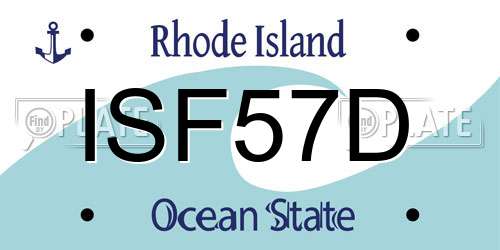 ISF57D Rhode Island License Plate